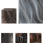 Parrucca leggermente riccia da donna con capelli lunghi. Copertura naturale per capelli soffici, Gradient Soot Pink, Cool Brown, Dark Brown