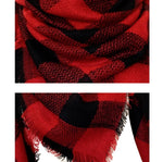 Sciarpa da donna in cashmere autunno e inverno con motivo a scacchi, 140 x 140cm