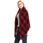 Sciarpa da donna in cashmere autunno e inverno con motivo a scacchi, 140 x 140cm