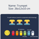 Puzzle per l'educazione precoce dei bambini che gioca con uno strumento musicale di simulazione, 6806 Trumpet-Red, 6806 Trumpet-Blue, 6807 Clarinet-Red, 6807 Clarinet-White, 6805 Saxophone-Red, 6805 Saxophone-Green