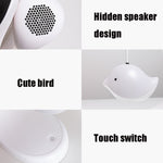 Lampada da scrivania con musica da comodino per camera da letto, luce notturna con altoparlante per uccelli, Basic, Bluetooth