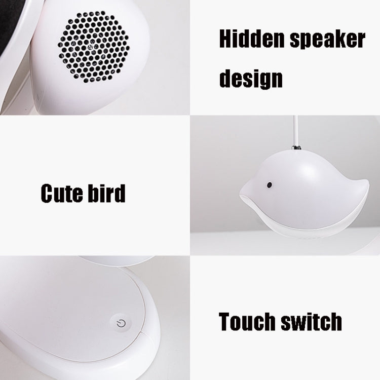 Lampada da scrivania con musica da comodino per camera da letto, luce notturna con altoparlante per uccelli, Basic, Bluetooth