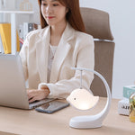Lampada da scrivania con musica da comodino per camera da letto, luce notturna con altoparlante per uccelli, Basic, Bluetooth