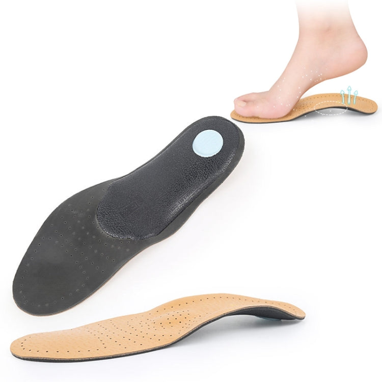 1 paio di solette per la correzione dell'arco plantare in pelle traspirante che assorbe il sudore e gli urti, 35-36, 37-38, 39-40, 41-42, 43-44, 45-46
