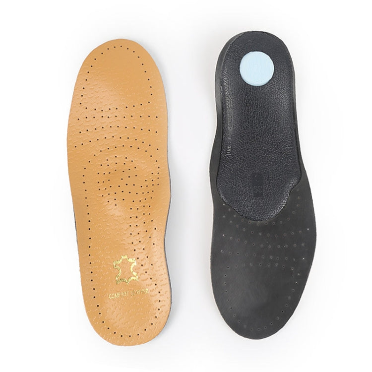 1 paio di solette per la correzione dell'arco plantare in pelle traspirante che assorbe il sudore e gli urti, 35-36, 37-38, 39-40, 41-42, 43-44, 45-46