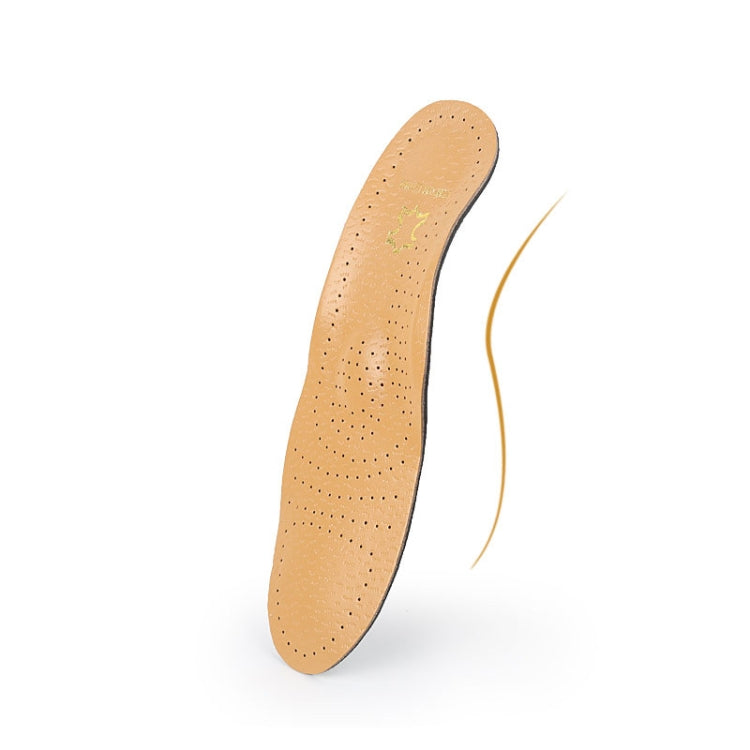 1 paio di solette per la correzione dell'arco plantare in pelle traspirante che assorbe il sudore e gli urti, 35-36, 37-38, 39-40, 41-42, 43-44, 45-46