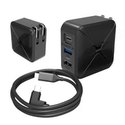 La base dell'adattatore CA per proiezione e ricarica multifunzione supporta Android/PC/Lite per Switch, Black+US Plug, Black+EU Plug, Black+UK Plug