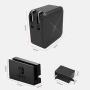 La base dell'adattatore CA per proiezione e ricarica multifunzione supporta Android/PC/Lite per Switch, Black+US Plug, Black+EU Plug, Black+UK Plug