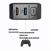 La base dell'adattatore CA per proiezione e ricarica multifunzione supporta Android/PC/Lite per Switch, Black+US Plug, Black+EU Plug, Black+UK Plug