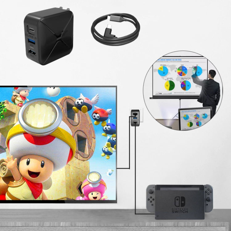 Adattatore CA multifunzione con HDMI e USB per Switch