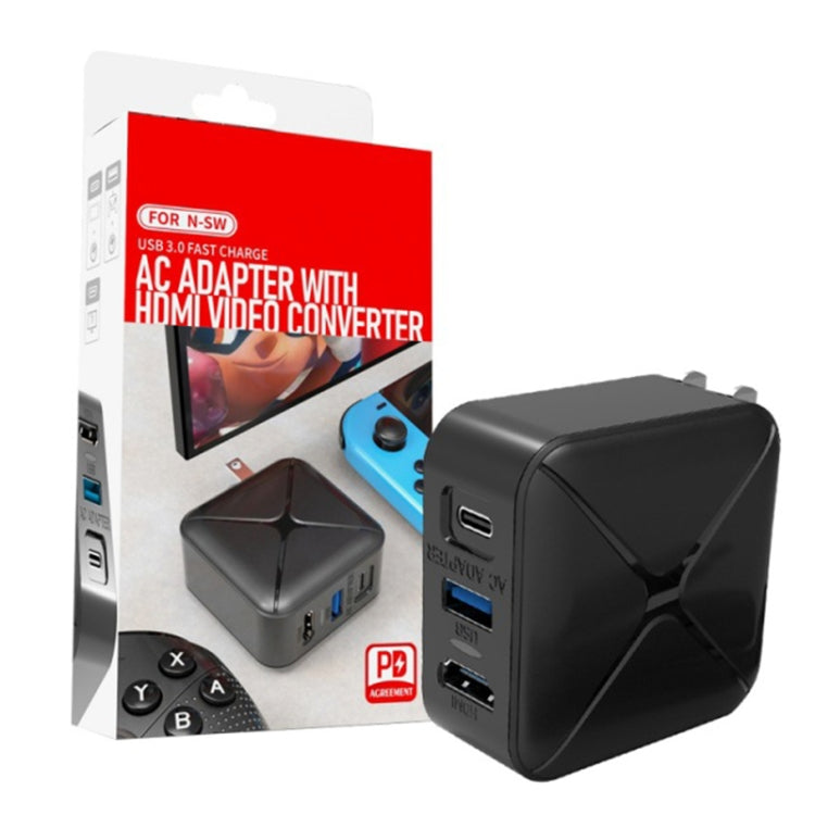 Adattatore CA multifunzione con HDMI e USB per Switch