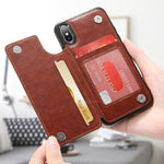 Custodia in pelle PU per iPhone XR con porta carte