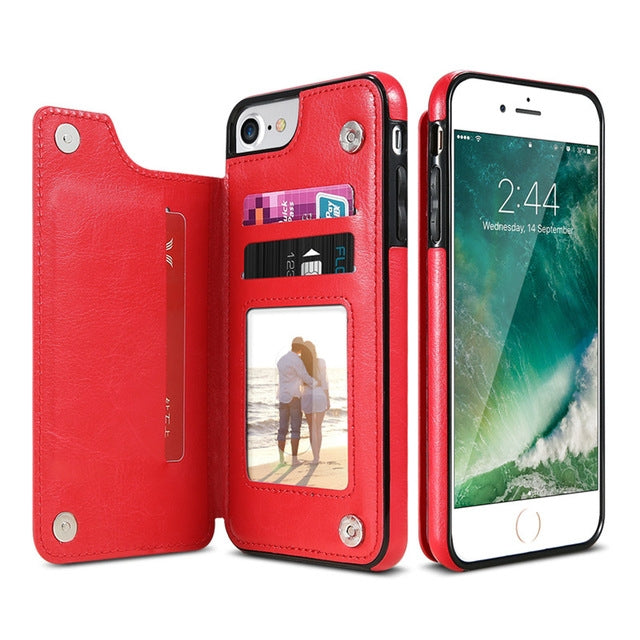 Per iPhone XR Custodia in pelle PU retrò con porta carte multi custodia per telefono, For iPhone XR