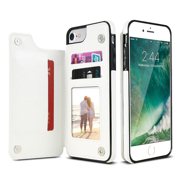Custodia portafoglio in pelle PU per iPhone 7 Plus e 8 Plus