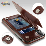 Custodia in pelle PU retrò per iPhone e Samsung