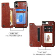 Custodia in pelle PU retrò per iPhone e Samsung