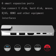 Docking station da USB 3.1 tipo C a HDMI+RJ45 6 in 1 per docking station Nintendo tipo C, 6 in 1