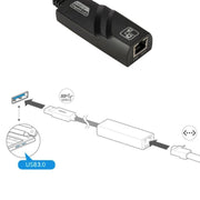 Scheda di rete Gigabit esterna da RJ45 a USB 3.0 da 10/100/1000 Mbps, supporto WIN10