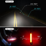 Luce per bici USB ricaricabile per mountain bike, Front Light, Front Light + Tail Light