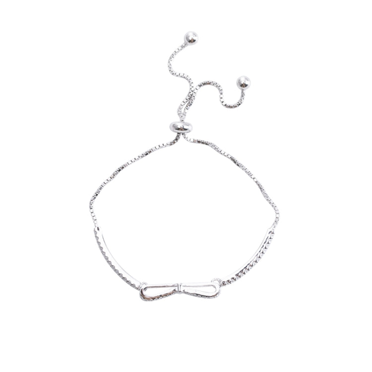 Bracciale elasticizzato per ragazze Bowknot in argento sterling 925. Bracciale elasticizzato