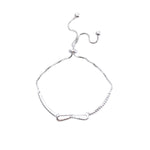 Bracciale elasticizzato per ragazze Bowknot in argento sterling 925. Bracciale elasticizzato