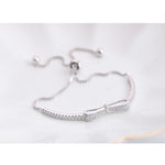 Bracciale elasticizzato per ragazze Bowknot in argento sterling 925. Bracciale elasticizzato