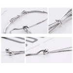 Bracciale elasticizzato per ragazze Bowknot in argento sterling 925. Bracciale elasticizzato