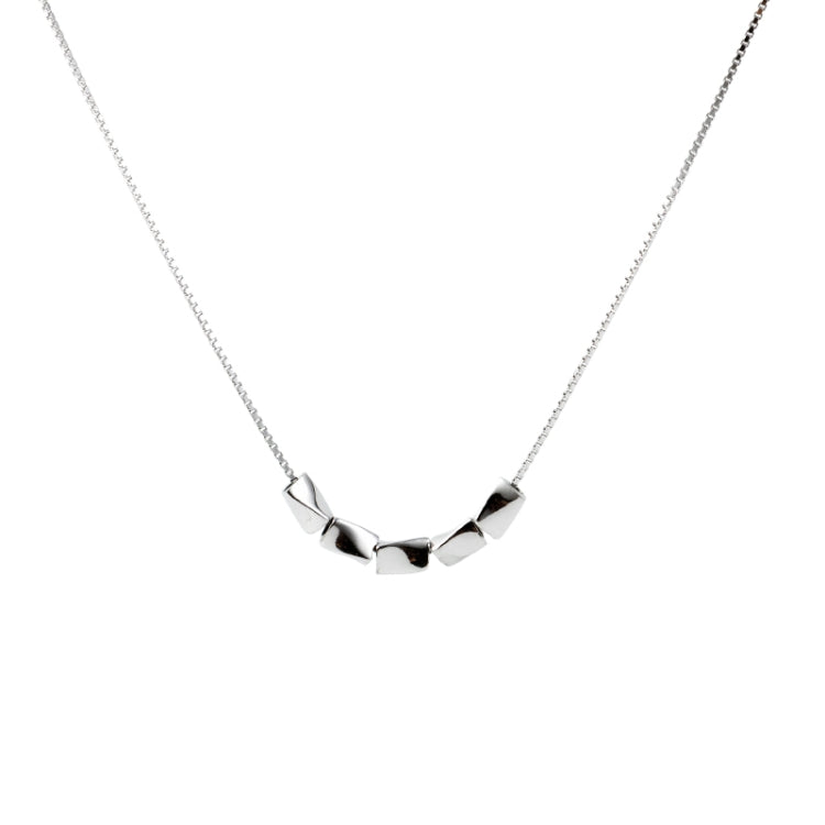 Collana di piselli in argento sterling 925, catena di clavicola di riso