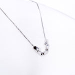 Collana di piselli in argento sterling 925, catena di clavicola di riso
