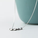Collana di piselli in argento sterling 925, catena di clavicola di riso