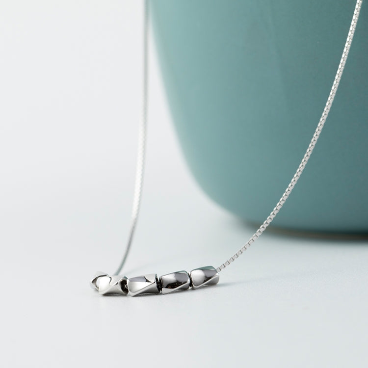 Collana di piselli in argento sterling 925, catena di clavicola di riso
