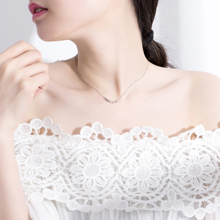Collana di piselli in argento sterling 925, catena di clavicola di riso