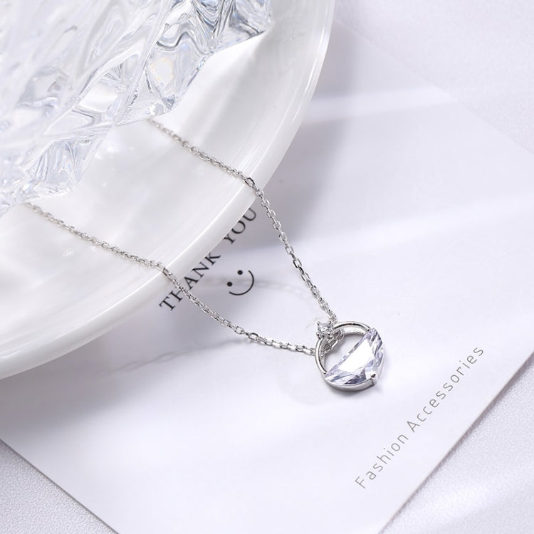 Collana con acqua sorgiva trasparente in argento sterling S925 Accessori per San Valentino