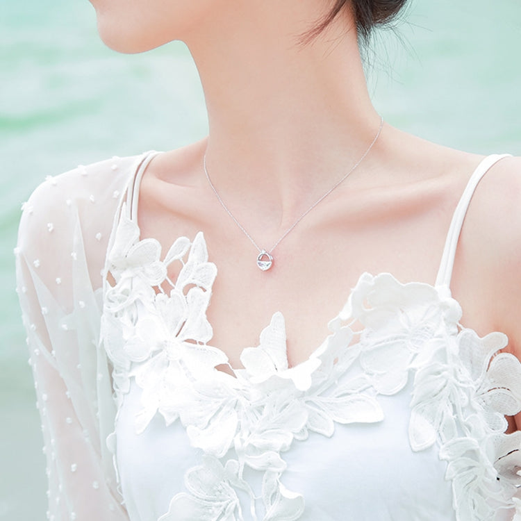 Collana con acqua sorgiva trasparente in argento sterling S925 Accessori per San Valentino