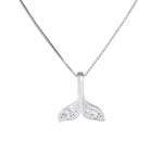Collana con coda di pesce in argento sterling S925, gioielli per ragazze, collana con coda di balena