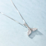 Collana con coda di pesce in argento sterling S925, gioielli per ragazze, collana con coda di balena