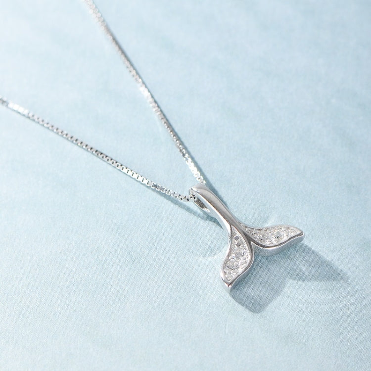 Collana con coda di pesce in argento sterling S925, gioielli per ragazze, collana con coda di balena