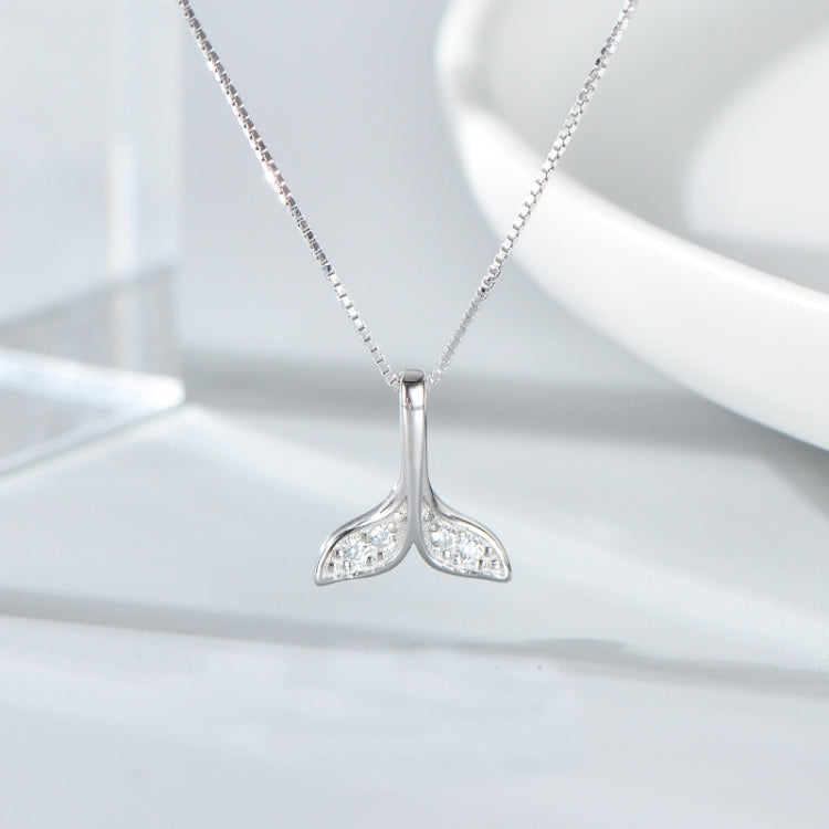 Collana con coda di pesce in argento sterling S925, gioielli per ragazze, collana con coda di balena