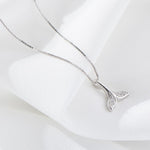 Collana con coda di pesce in argento sterling S925, gioielli per ragazze, collana con coda di balena