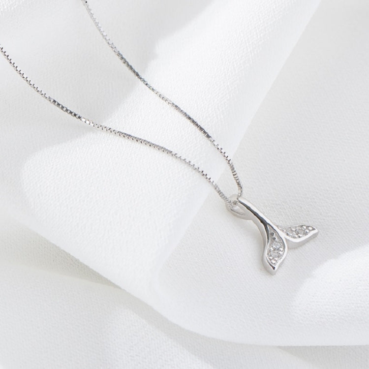 Collana con coda di pesce in argento sterling S925, gioielli per ragazze, collana con coda di balena