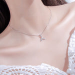 Collana con coda di pesce in argento sterling S925, gioielli per ragazze, collana con coda di balena