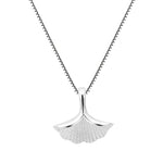 Collana con ciondolo foglia di ginkgo in argento sterling S925