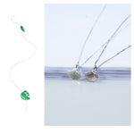 Collana con ciondolo foglia di ginkgo in argento sterling S925