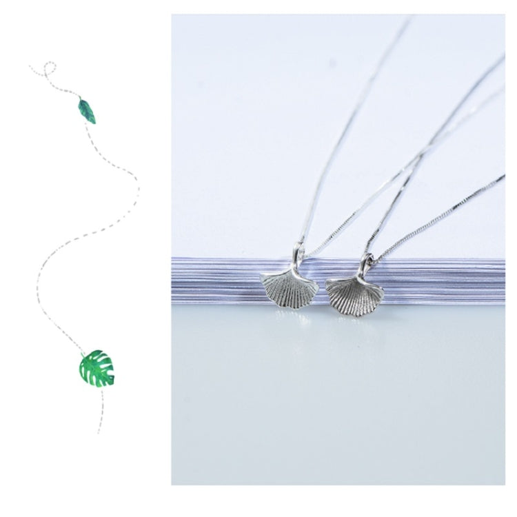 Collana con ciondolo foglia di ginkgo in argento sterling S925