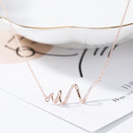 Collana in argento sterling S925 Collana con accessori ECG da donna