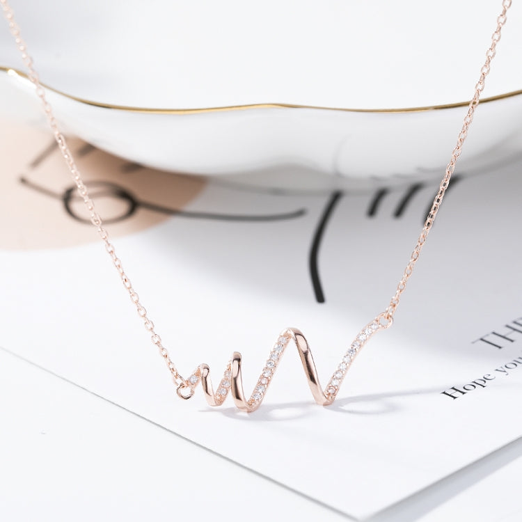 Collana in argento sterling S925 Collana con accessori ECG da donna