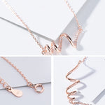 Collana in argento sterling S925 Collana con accessori ECG da donna