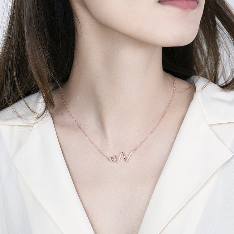 Collana in argento sterling S925 Collana con accessori ECG da donna