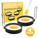 Stampo per frittata modello frittata rotondo antiaderente in ferro spray per uova, 2-Pack, 4-Pack