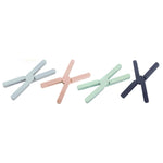 2 pezzi addensato a forma di X in silicone pieghevole tappetino da cucina sottobicchiere per pasto ad alta temperatura per isolamento termico, Green, Blue, Orange, Dark Gray